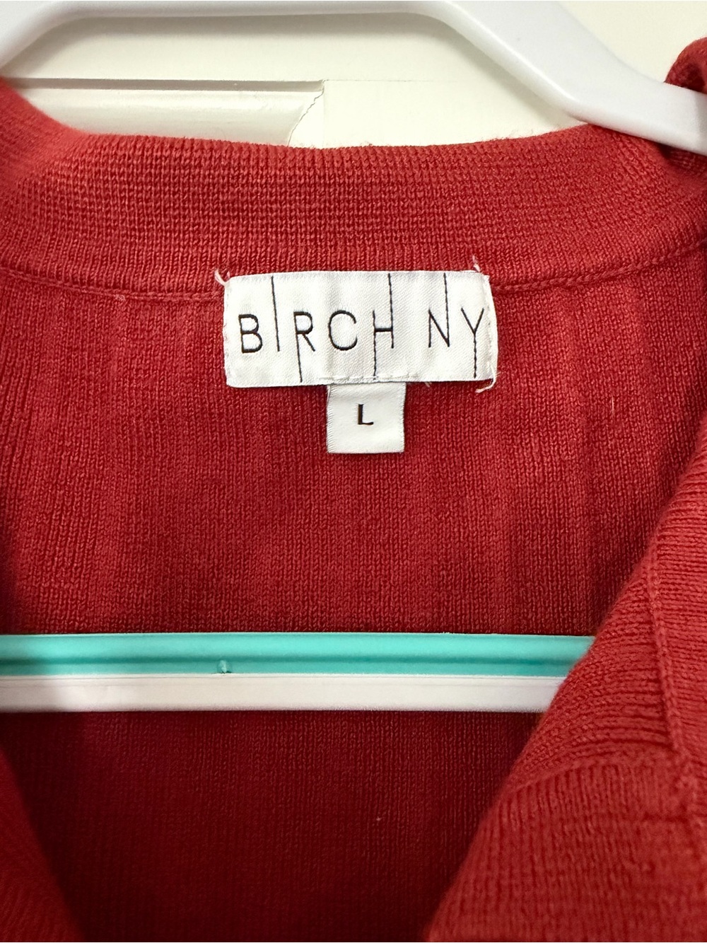 Ribbed Rust Collared Knit Dress - Picture 2 of 3
